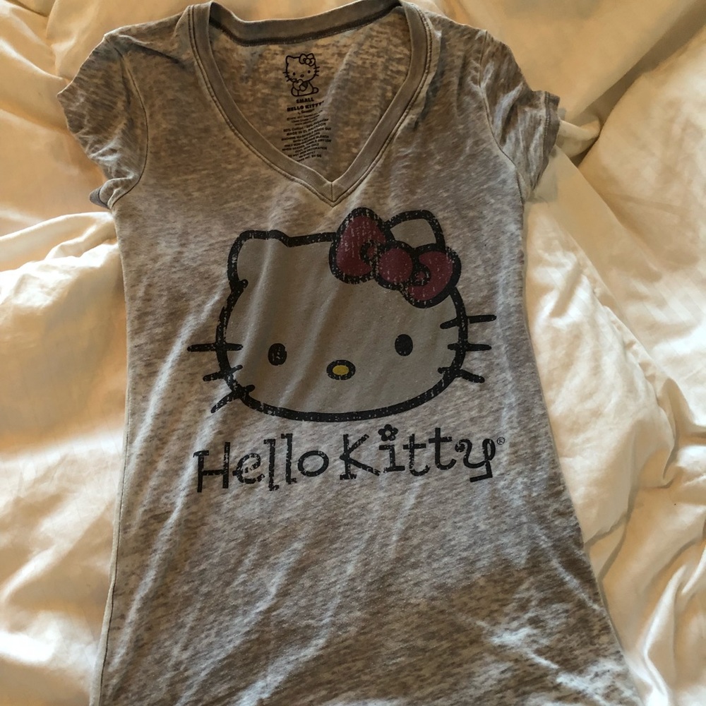 Sheer Jersey Hello Kitty VNeck Tee SZ S